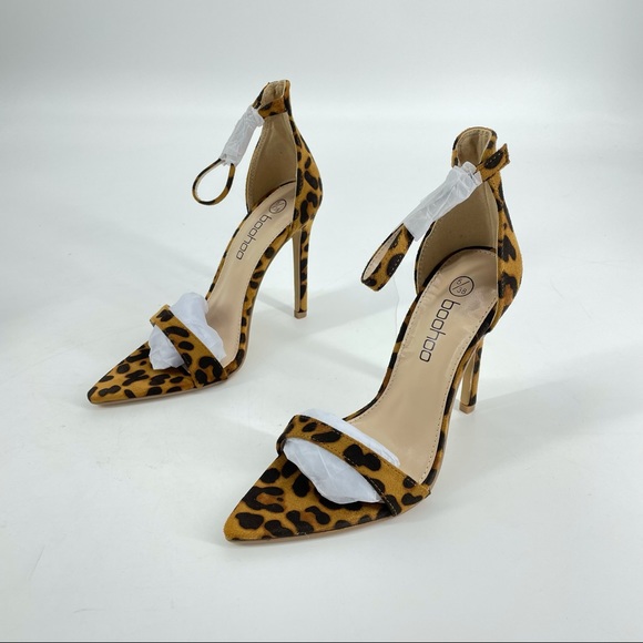 Boohoo Pointed Toe Barely There Heels Leopard Print US 7 - Picture 3 of 7